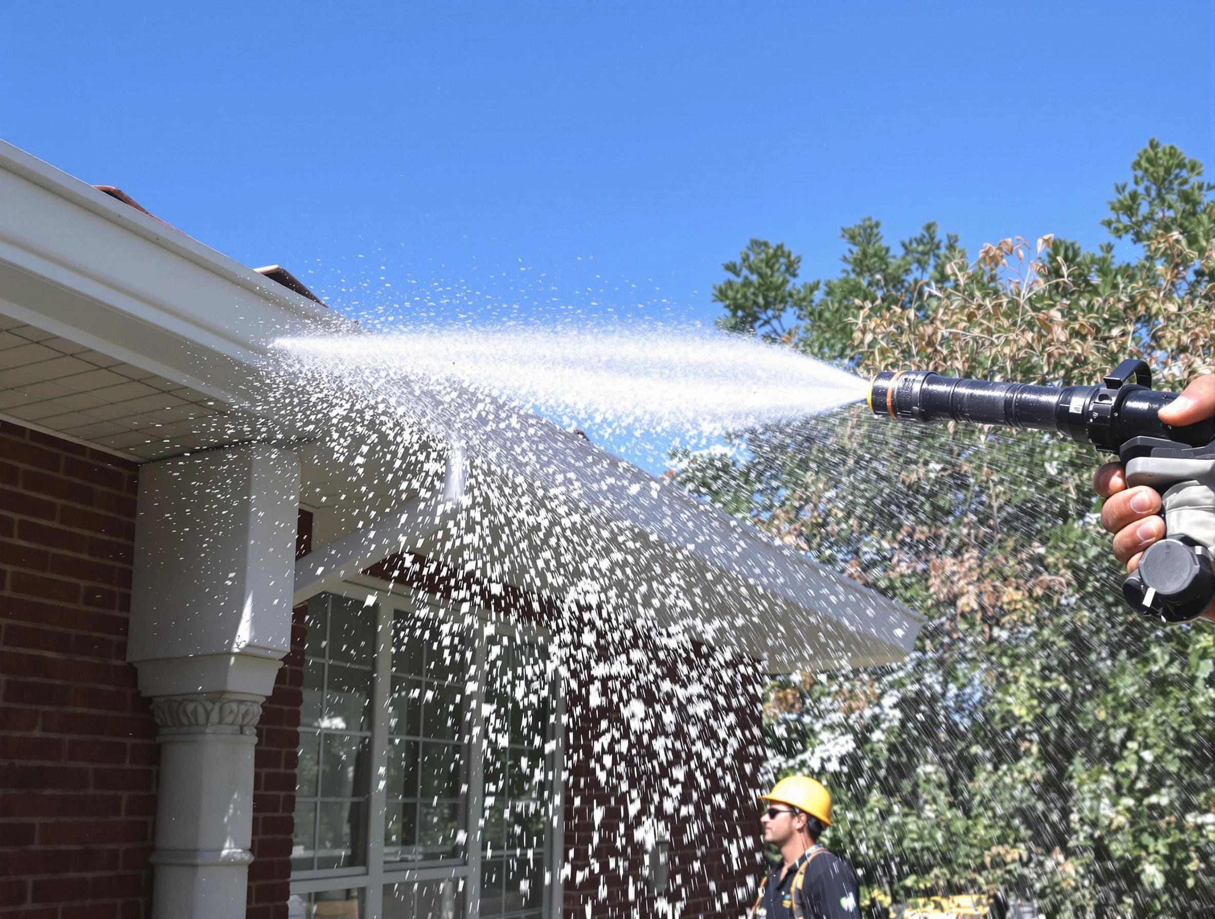 Cleared downspout by Lorain Roofing Company ensuring unrestricted flow in Lorain, OH