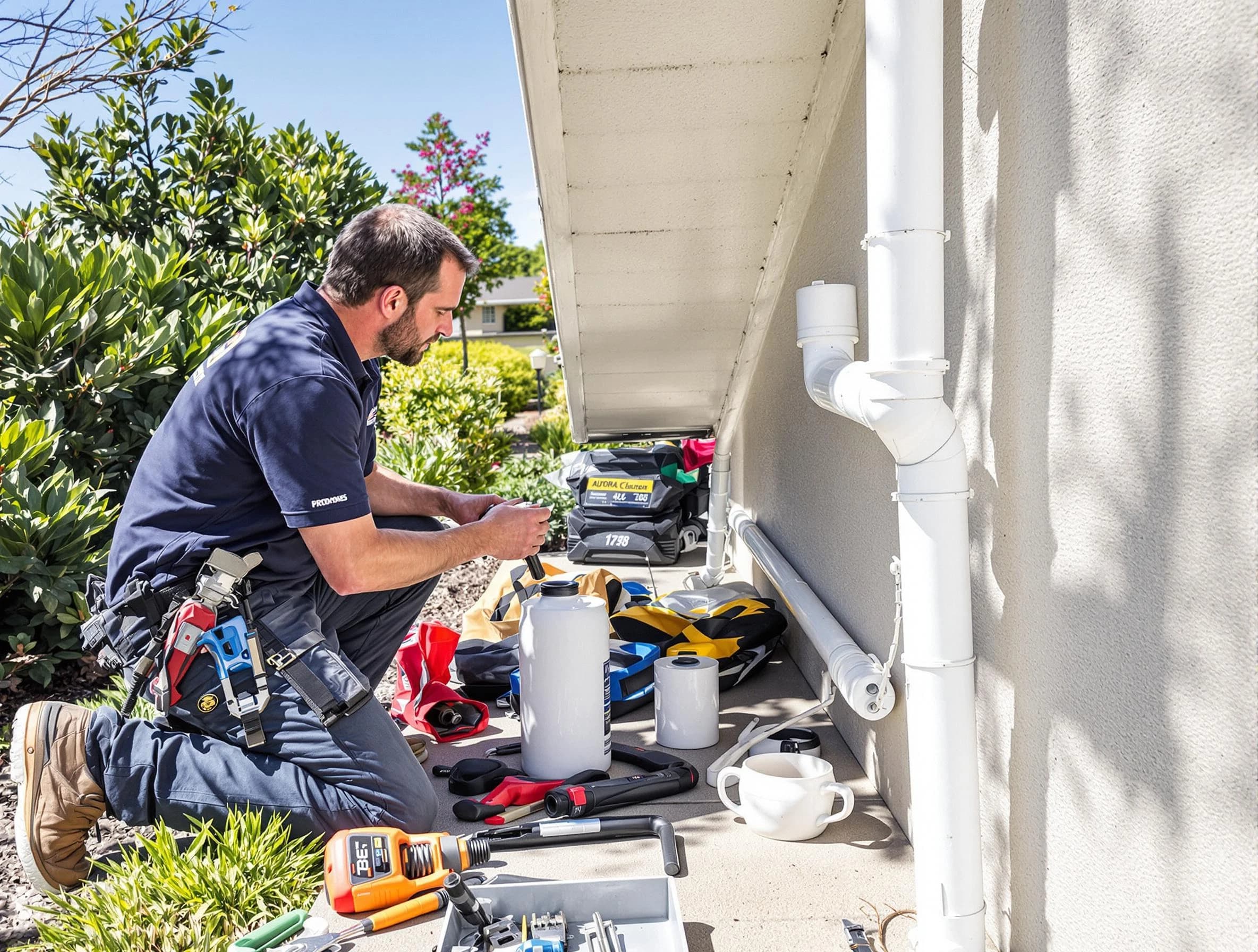 Lorain Roofing Company expert fixing a downspout in Lorain, OH