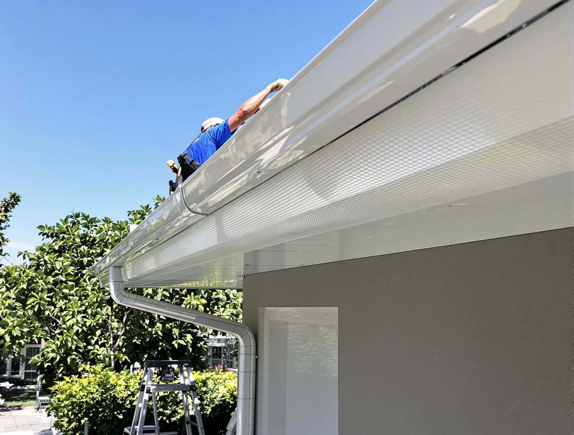 Debris-free gutter guard system by Lorain Roofing Company in Lorain, OH