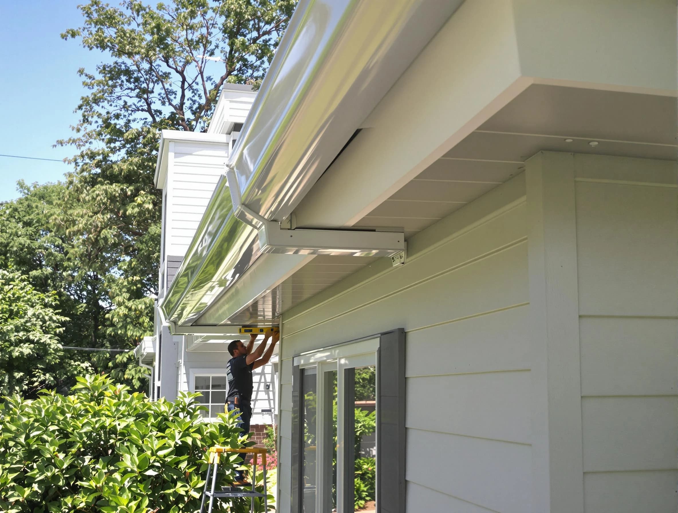 Properly aligned gutter system installed by Lorain Roofing Company in Lorain, OH