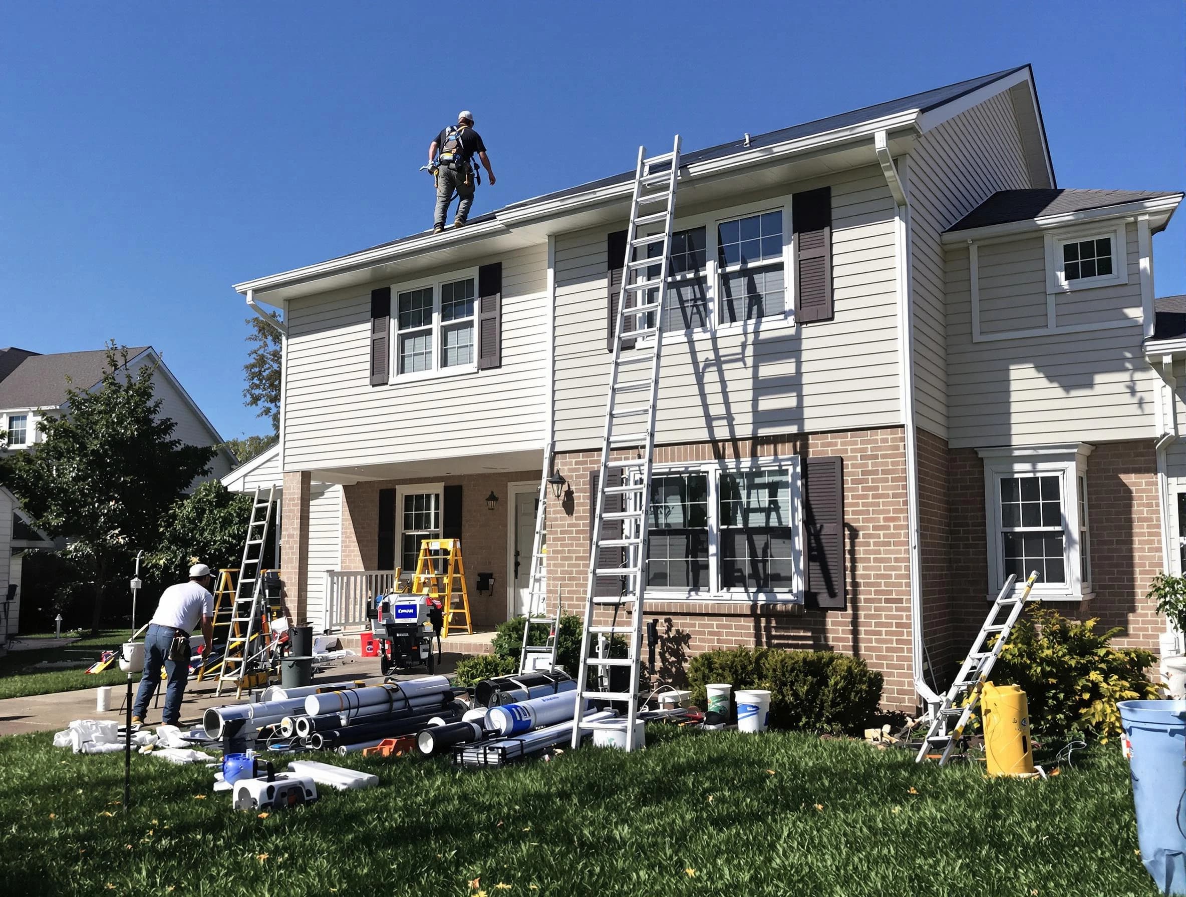 Lorain Roofing Company completing a gutter replacement in Lorain, OH