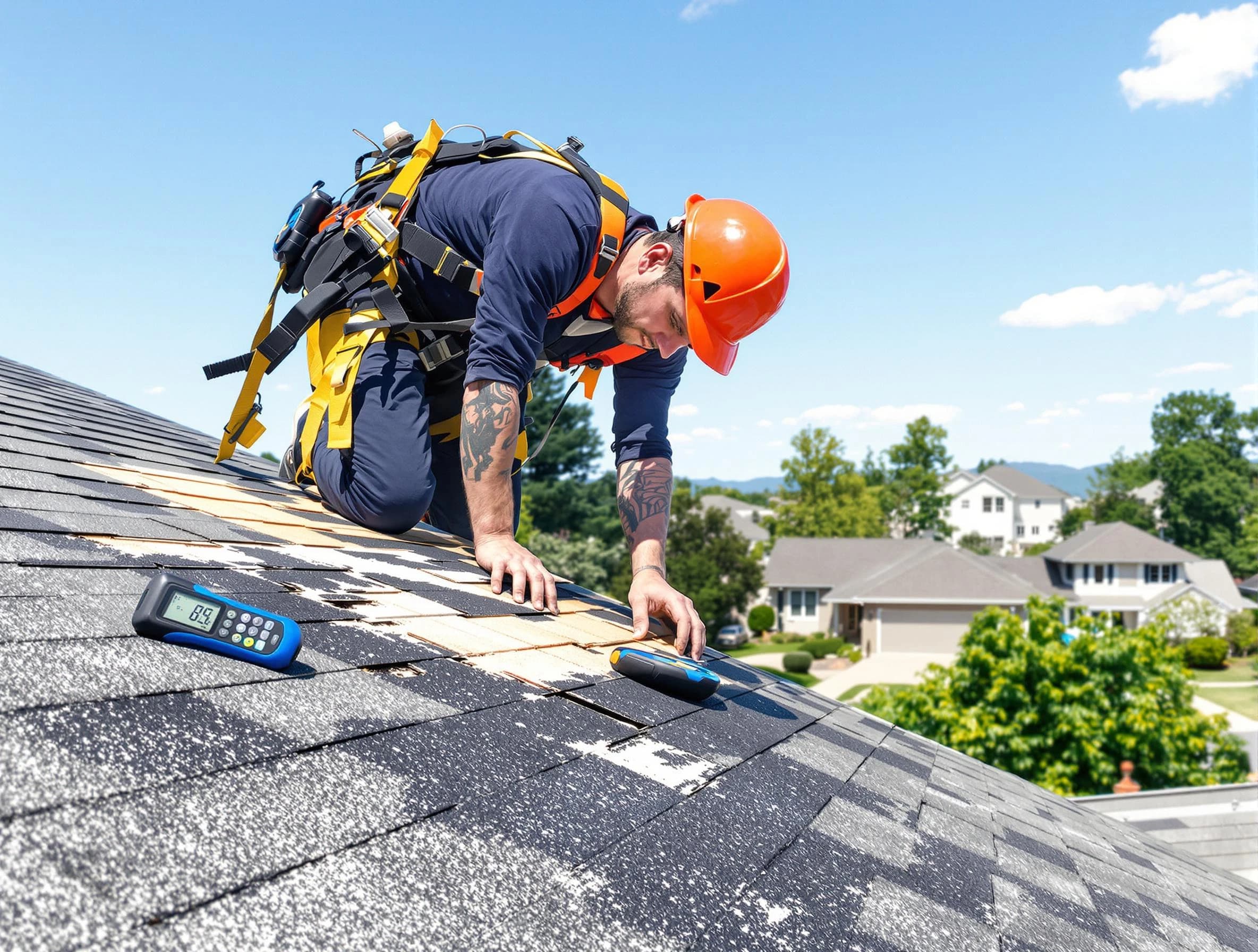 Lorain Roofing Company professional performing roof repairs in Lorain, OH